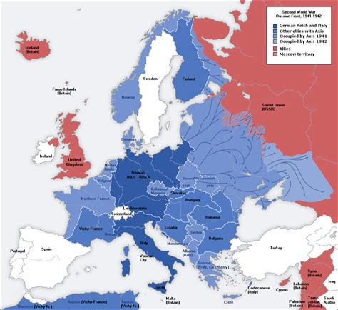 Map of Europe during World War II